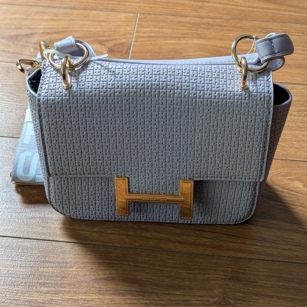 Halston Heritage Lavender Bag with Gold Accents